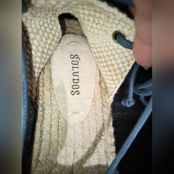 🆕Soludos Blue Suede Platform Espadrille Gladiator Sandals Size 9.5 US / EU 40 - Picture 12 of 15